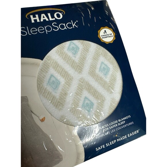 Halo SleepSack Wearable Blanket Turquoise Diamonds Print Fleece  Medium 6-12 Mth - Picture 3 of 4